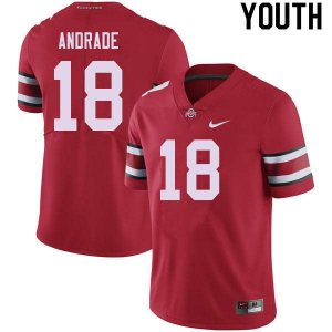 NCAA Ohio State Buckeyes Youth #18 J.P. Andrade Red Nike Football College Jersey UZZ7045GI